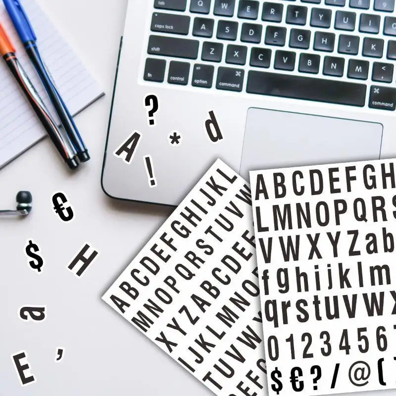 Vintage English Alphabet Stickers Self-adhesive Easy Peel Decals 100+ Qme F