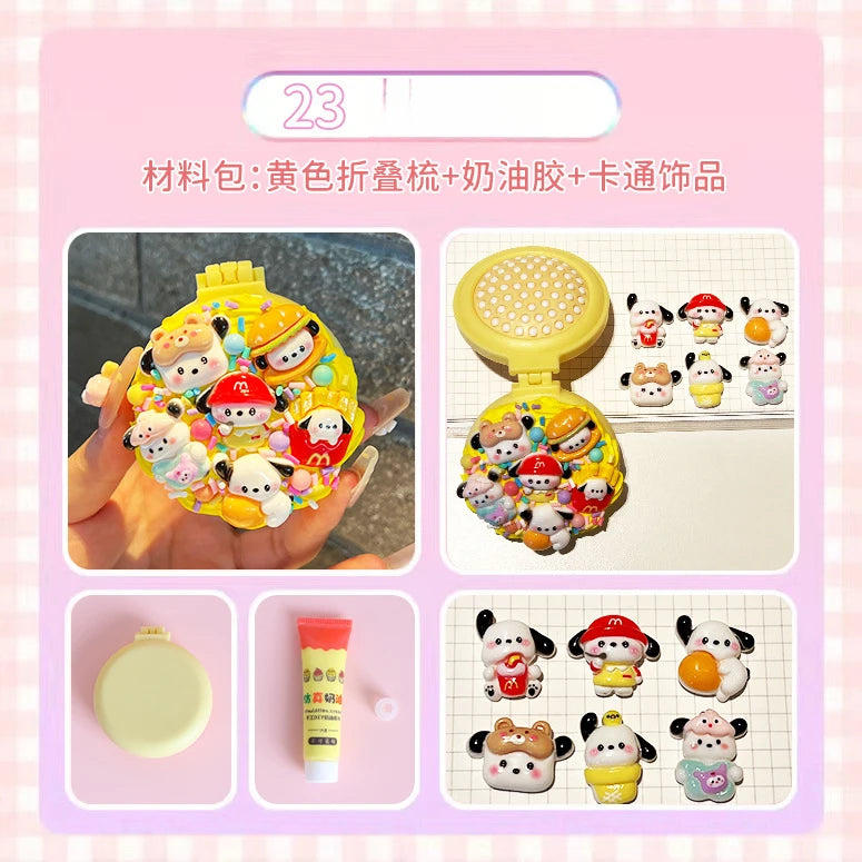 Hello Kitty Kuromi DIY Cream-colored Air-cushion Comb Materials Qme 22
