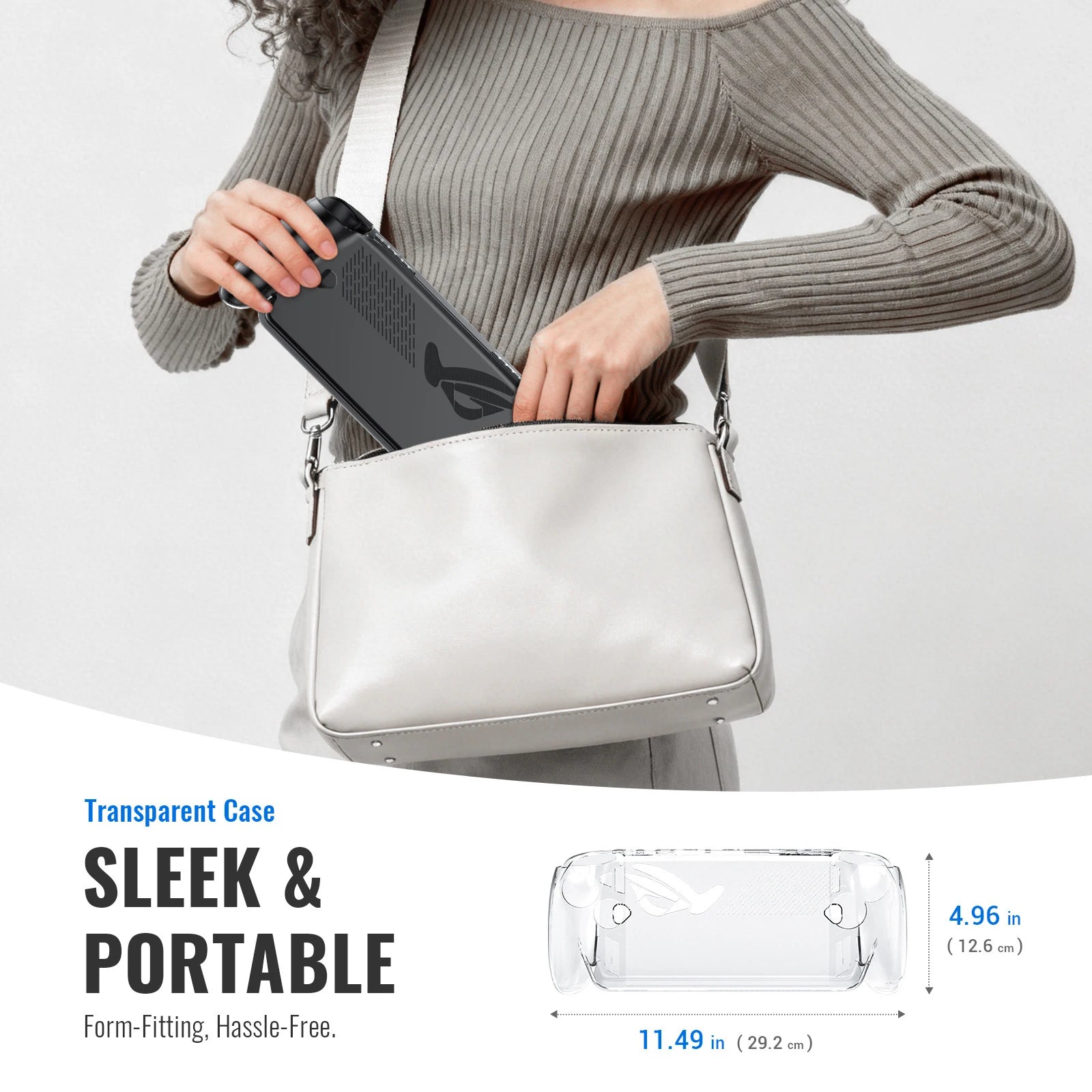 Clear Shockproof Cover Lightweight Protector Shell Sleeve Anti-Scratch Anti-Drop Compatible with ROG Xbox Ally/Ally X Console Qme