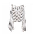 Elegant Mesh Transparent Sunscreen Cover-up Polka Dot Pullover Cover Qme White One Size