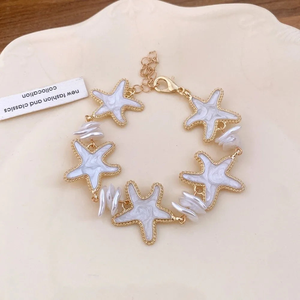 Bohemian Acetate Starfish Bracelet Ornaments Adjustable Acetic Acid Qme White