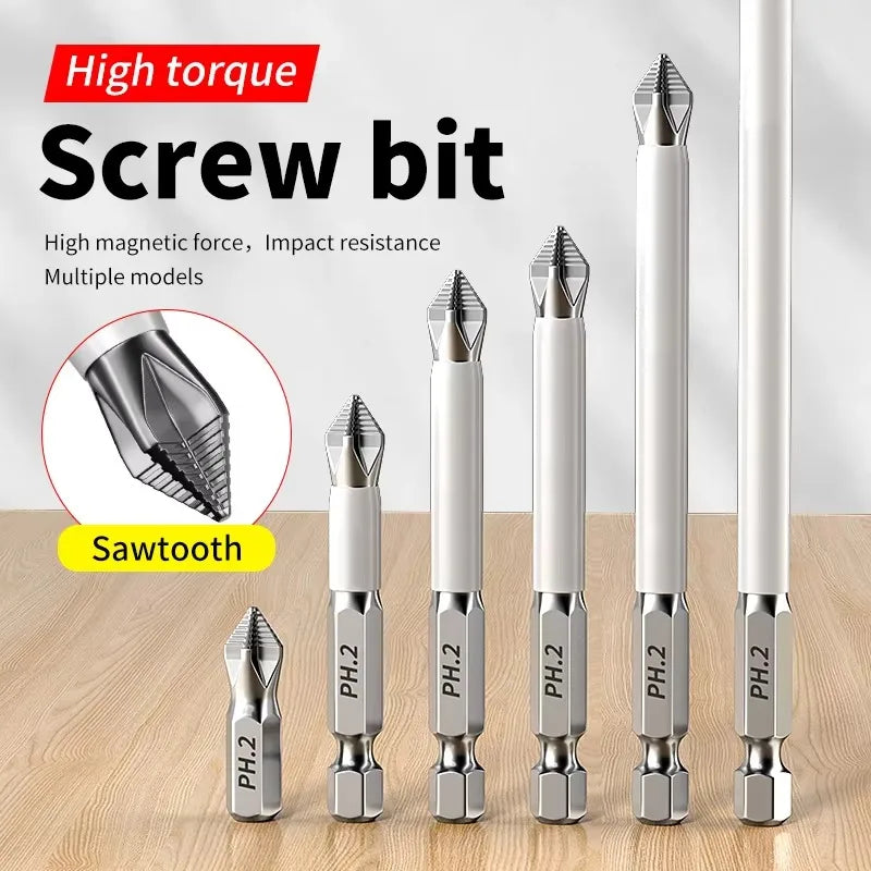 Magnetic Screwdriver Bits Non Slip Cross Head Hardness Electric Hand Qme