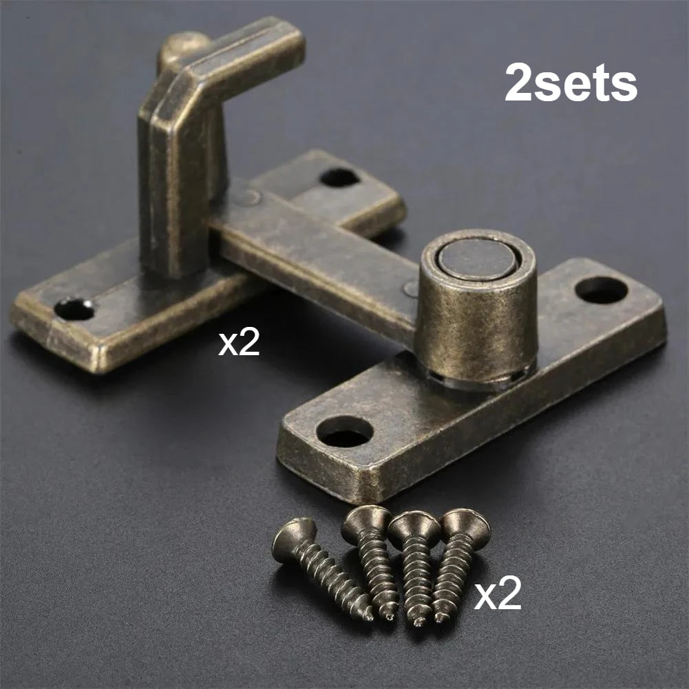 Antique Bronze Door Latch, Retro Sliding Bolt Lock, Vintage Security Gate Latch for Cabinets, Windows & Furniture Qme 2sets