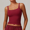 B Summer Women's Workout Yoga Tank Top Quick-Dry Gym Sports Vest Female Running Tight Top Women U-Back Fitness Underwear Qme Cherry red S