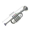 Kids Trumpet Children's Preschool Music Inspire Toys Horn Musical Instrument with 4 Color Keys Fun Music Toy for Children Qme Silver