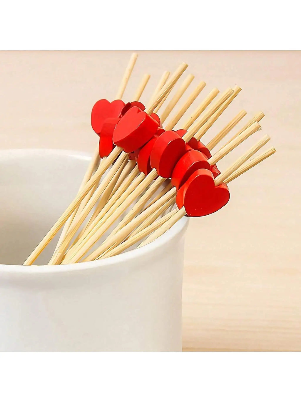 Red Heart Cocktail Picks 4 7 Long Fruit Sticks Food Toothpicks Qme