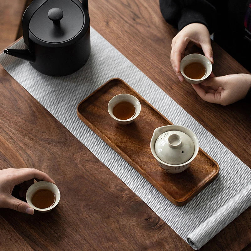 Japanese Tableware Wooden Plate Beech Oval Tray Mini Solid Wood Small Plate Children's Whole Wooden Plate Wooden Plate Qme