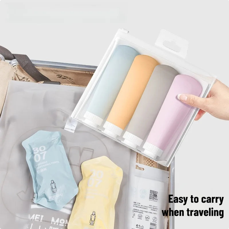 Travel Squeeze Hose Empty Bottle Shampoo Shower Gel Lotion Cosmetics Qme