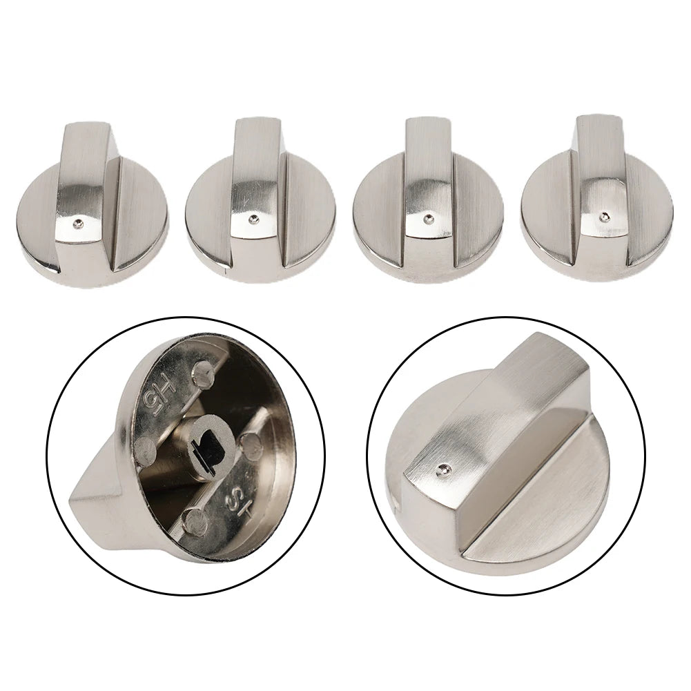 4Pcs 6mm Gas Stove Knobs Kit Cooker Oven Control Knobs Switch Set For Kitchen Cooker Gas Stove Replacement Knobs Qme