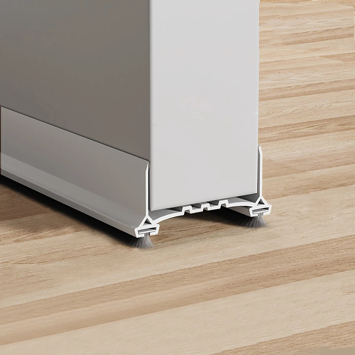 Under Door Seal Strip with Brush Self Adhesive Weather Stripping Door Draft Stopper Against Dust Cold Heat Noise Door Stopper Qme white