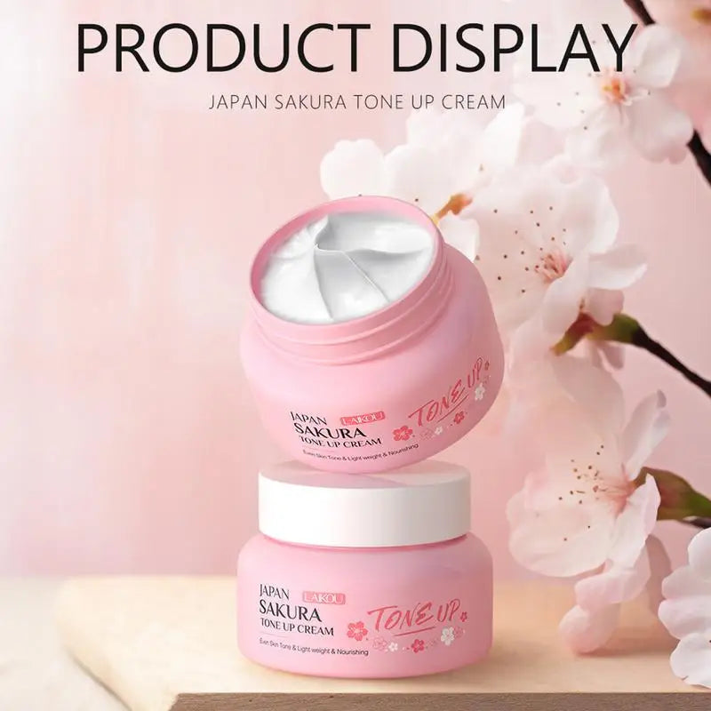 Cherry Blossom Moisturizer Brightening Tone Up Cream Sakura Serum Qme