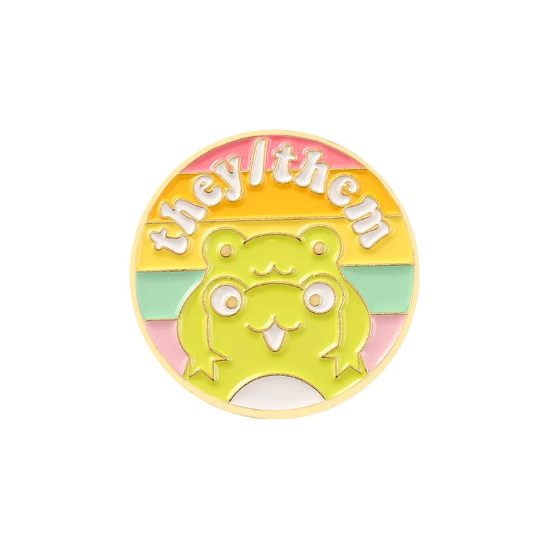 My Pronouns Enamel Pins Cats Butterfly He Him She Her They Them