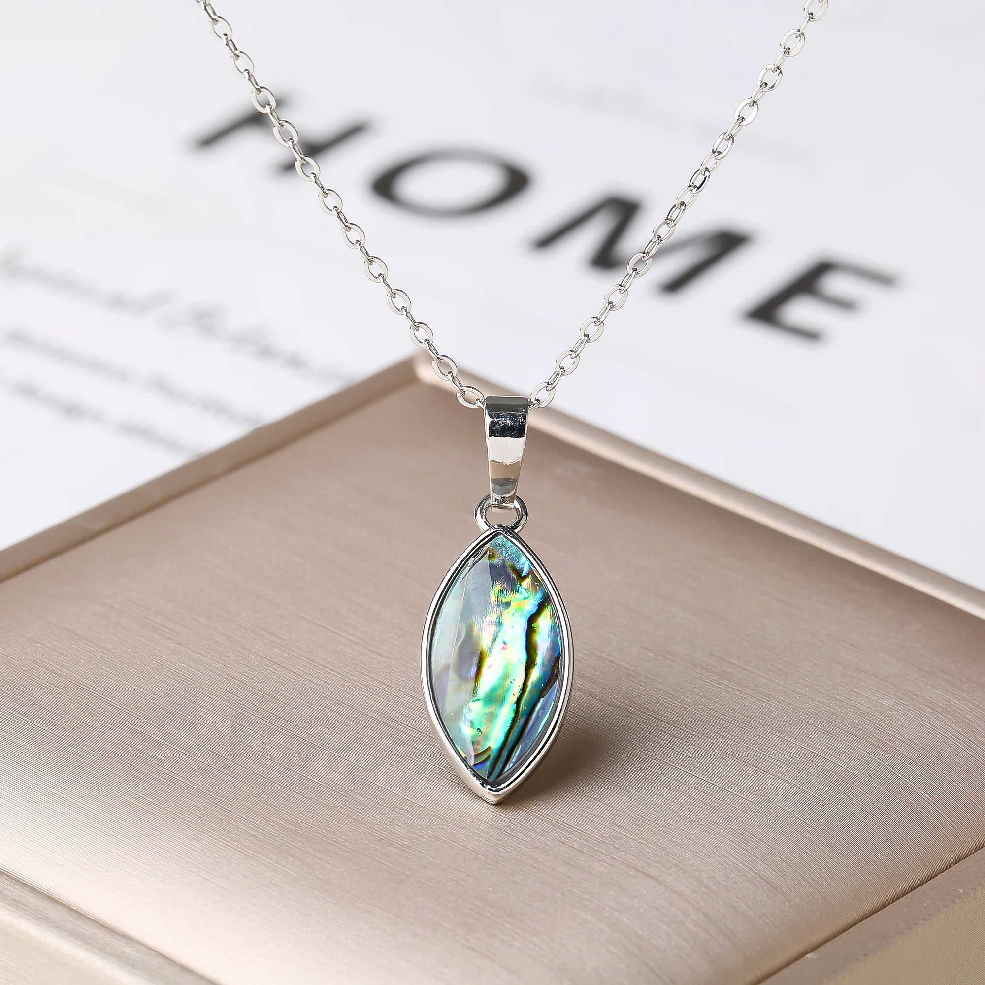 New Arrivals Natural Abalone Shell Pendant Necklace Silver/Gold Waterdrop Heart Shell Choker Fashion Beach Jewelry Women Gift Qme 11