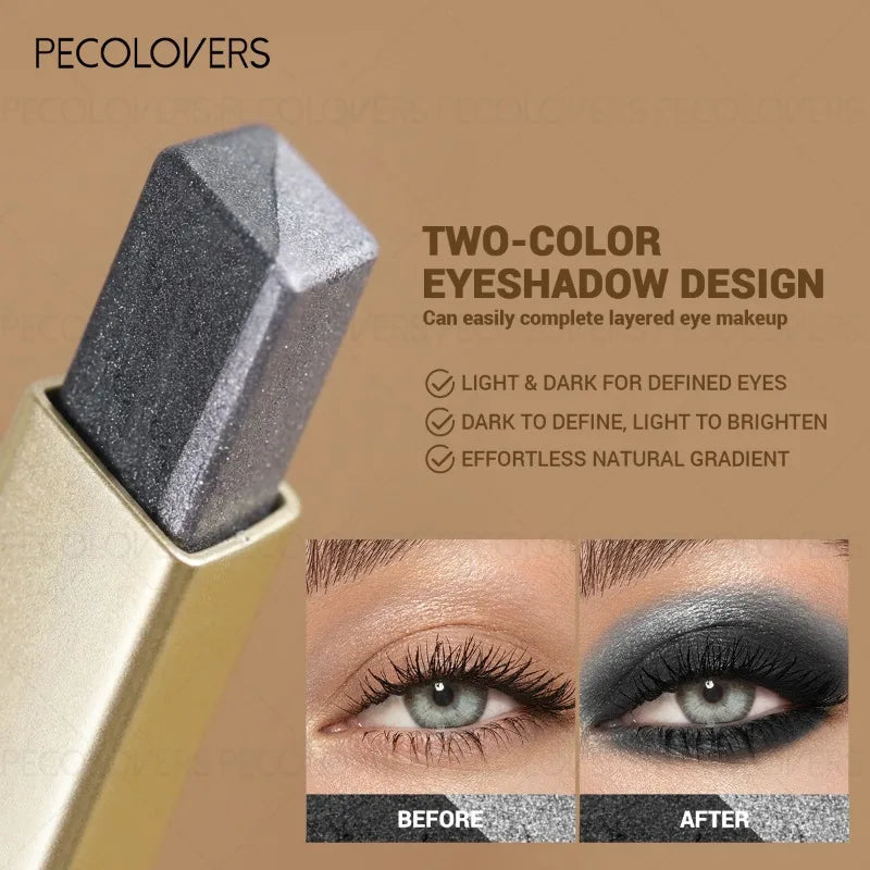 Two-tone Eyeshadow Stick Pearl Shimmer Waterproof Non-fading Rose Qme