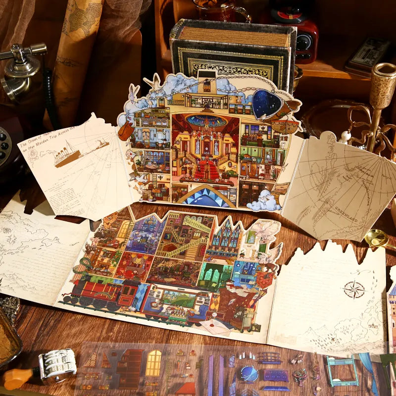 Miniature Storytelling Scene House Stickers, Art Collectible Stickers, A Must-Have for Craft Lovers to Kill Time Qme
