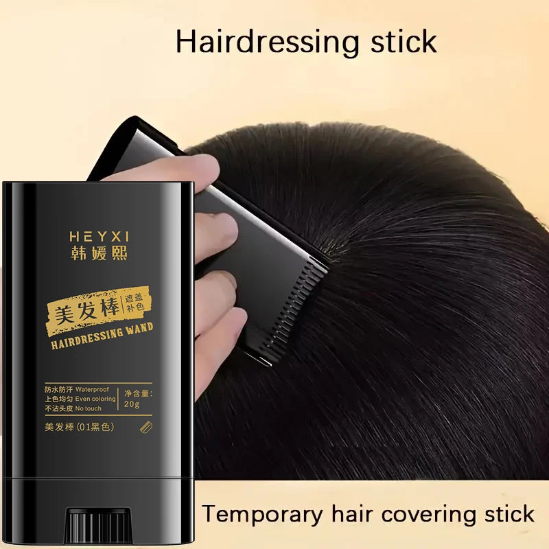 Waterproof Hair Dye Stick Quickly Covers Gray Natural Appearance Qme