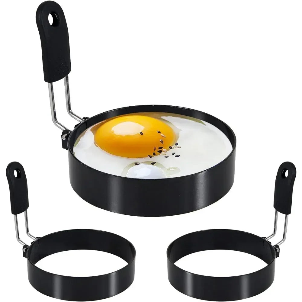 Anti-scald Egg Fried Ring Professional Stainless Steel Nonstick Round Pancake Mold Cooking Egg Mould Breakfast Sandwich Tools Qme