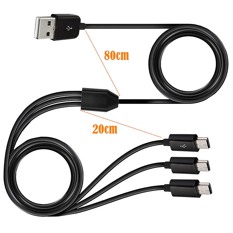 1M 1 USB Male 3 Mini 5pin Data Charger Cable 1Meter Fast Charging Y Qme