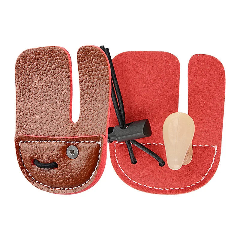 3pcs Archery Finger Guard Recurve Bow Mediterranean Style Single Double Layer 3-Finger Protector Shooting Sports Fitness Gear Qme Brown-SingleLayer