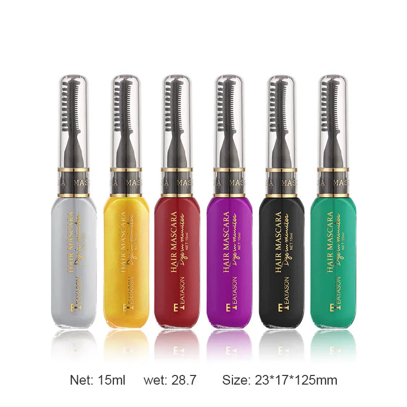 Disposable Hair Colour Dye Temporary Hair Dye Mascara Dual Purpose Washable Hair Coloring Cream DIY Dying Hairstyle Supplies Qme