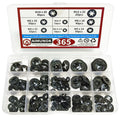 Internal tooth star lock washer, push-in quick locking fastener classification kit, decorative star-shaped lock washer Qme 365PCS black