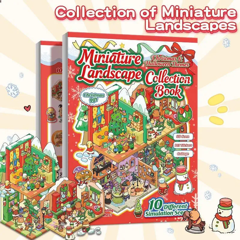 Cartoon Christmas Miniature Scene Diorama Stickers DIY Handmade Qme