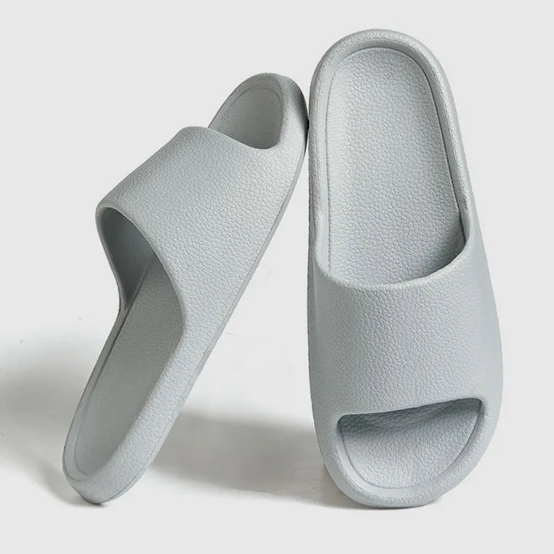 Summer NEW Slippers For Men Women Eva Soft Bottom Slippers Indoor House Slides Flat Sandals Outdoor Beach Shoes Man Flip Flops Qme A-Gray 36-37