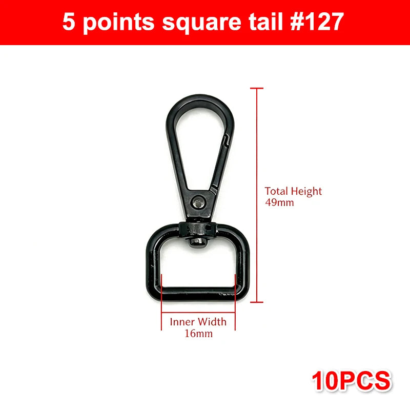 10Pcs Zinc Alloy Swivel Snap Hooks: Heavy Duty Rust-Proof DIY Connectors for Bag Making, Keychains, Lanyards & Crafting Needs Qme 6 Black