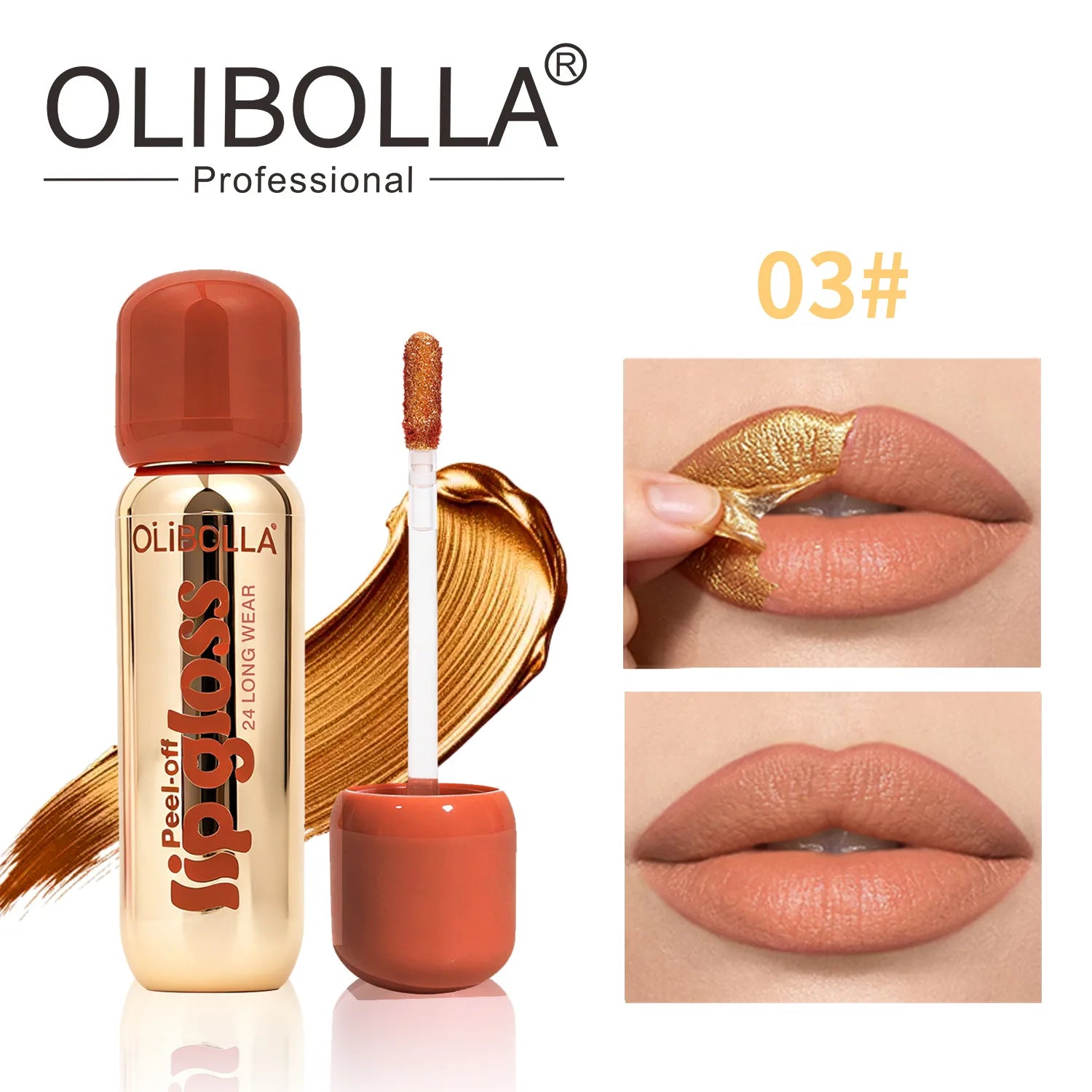 6Color Metallic Orange Peel Off Lip Stain Reveal Waterproof Pink Lip Tint Transfer Proof Non-stick Cup Natural Matte Lipstick Qme 03