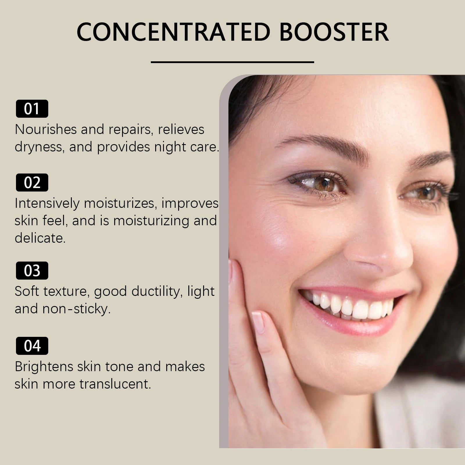 Moisturizing Brightening Essence Concentrated Booster Hydrates Evens Skin Tone Anti-Dryness Smooth Facial Serum for Glowing Skin Qme