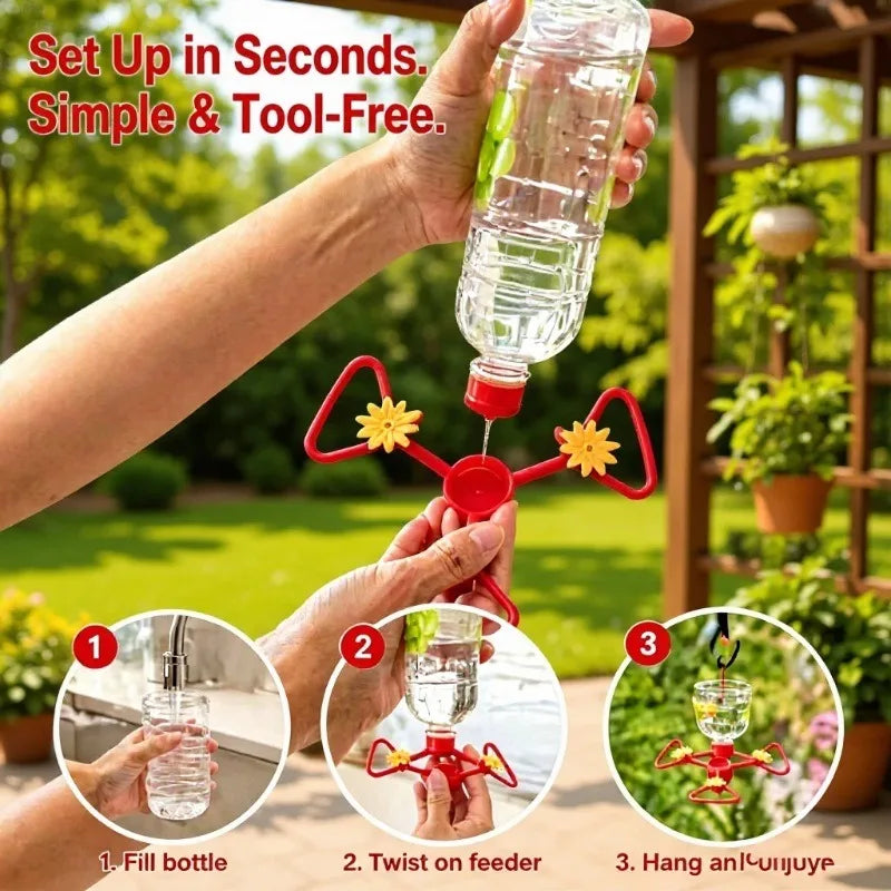 Portable Detachable Hummingbird Feeder Outdoor Hanging Garden Bird Qme