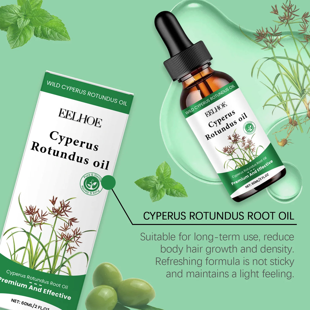 60ml Cyperus Rotundus Oil Gentle Hair Removal Care Oil Body Hair Inhibitor Serum Moisturizing Nourishing Natural Cypress Oil New Qme