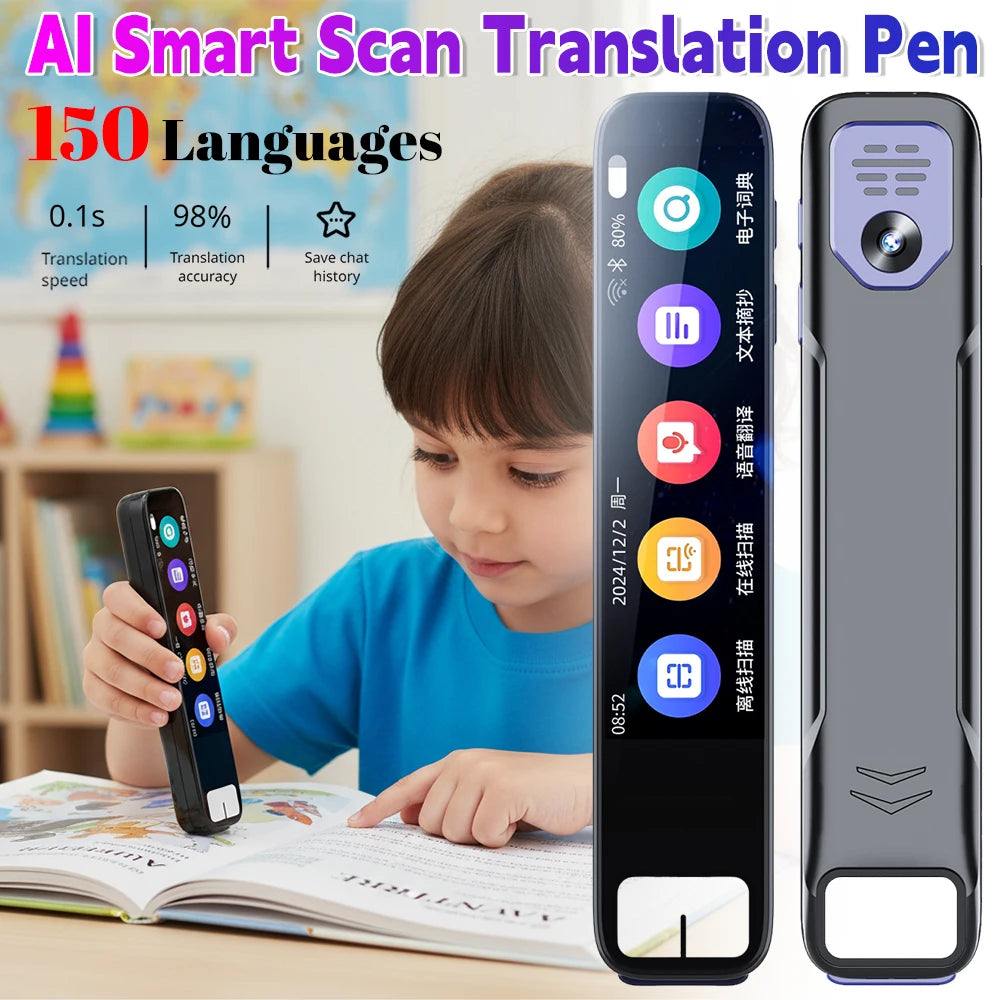 Language Scanner Pen Smart Scanner Pen Language Translator Electronic Dictionary English Learning Scanning Pen Built in Battery Qme
