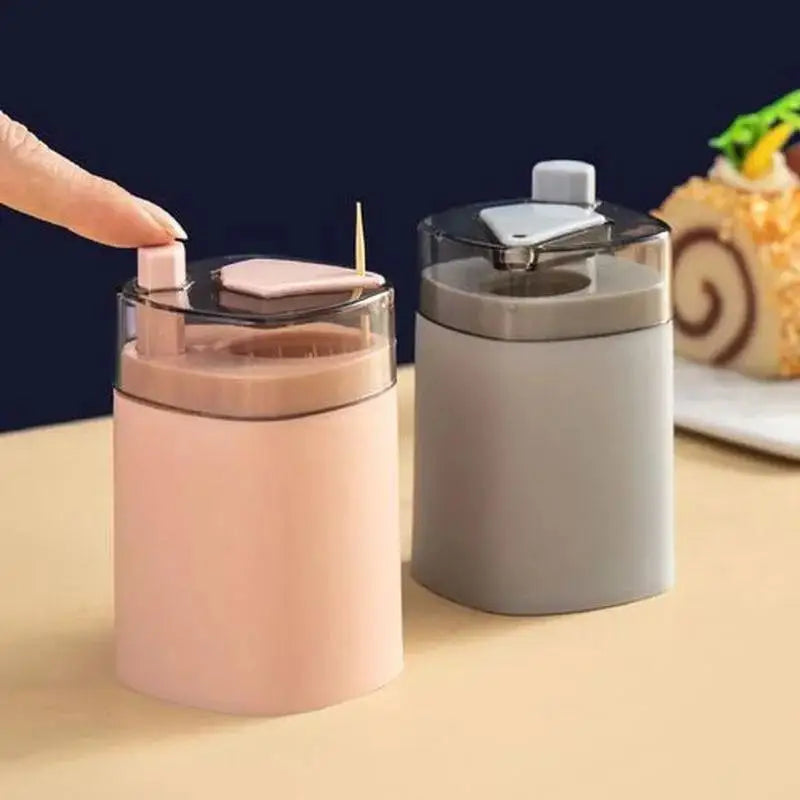 Toothpick Storage Box Living Room Dining Room Automatic Pop-up Toothpick Box Household Push Toothpick Holder Dispenser Qme