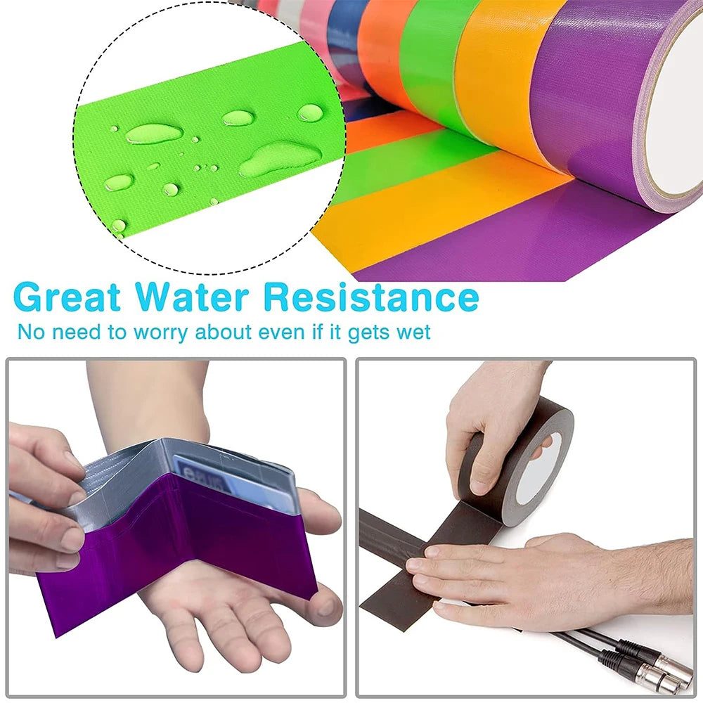 4.5cm*10m Colored Extra Strong Self-adhesive Tape Waterproof Heavy Duty No Residue Craft Duct Tape for DIY Art Packaging Coding Qme