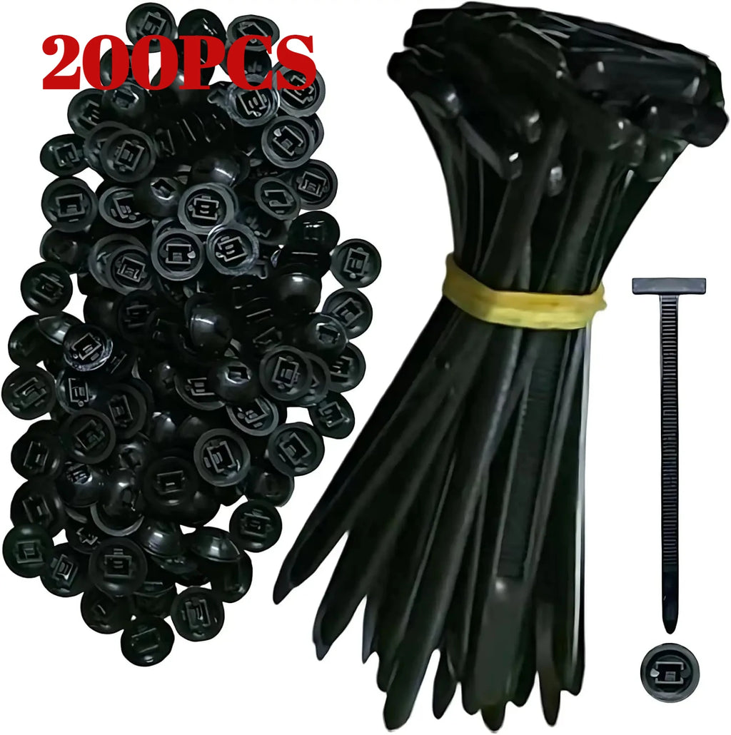 Nylon Universal Cable Tie Buckle-Heavy Duty Zip Ties Holder with Pin & Button Design Plastic Cable Ties Tool Fasteners Car Body Qme