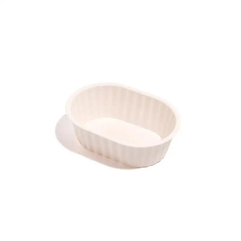 Silicone Muffin Mold Oval Cup Reusable Non-stick Cake Baking Kitchen Qme White
