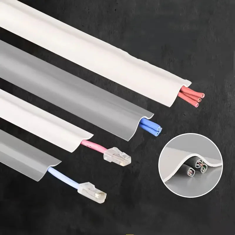 Cable Protector Self-Adhesive Wear Resistant Wire Protection Strips Prevent Trip Floor Cable Cover Cord Insulation Organizers Qme