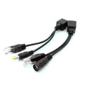 5pcs POE Spliter Waterprrof With Video And Power Adapter Cable RJ45 12V-48V Supply Module Injector for IP Camera Extender Qme 5 pair black