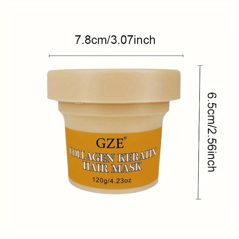 GZE Collagen Keratin Hair Mask Silkening Heat Protection Moisturizing Stay Fragrant Anti-Frizz Refreshing Essence Gentle Control Qme