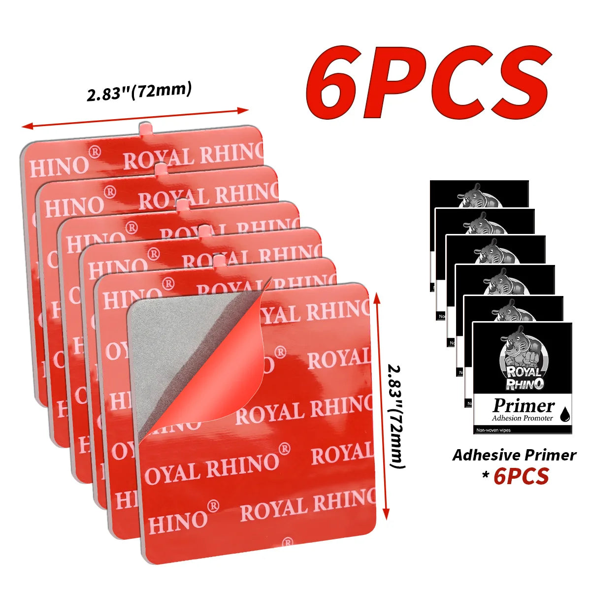 Heavy Duty Double Sided Adhesive Pads Durable Mounting for Car Holder GPS Rear Camera Mounting Tape Qme 6pc-72mm-S