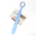 Unisex Black Simple Clip Tie Women Men Zipper Ties Shirt Accessories Qme LIGHT BLUE