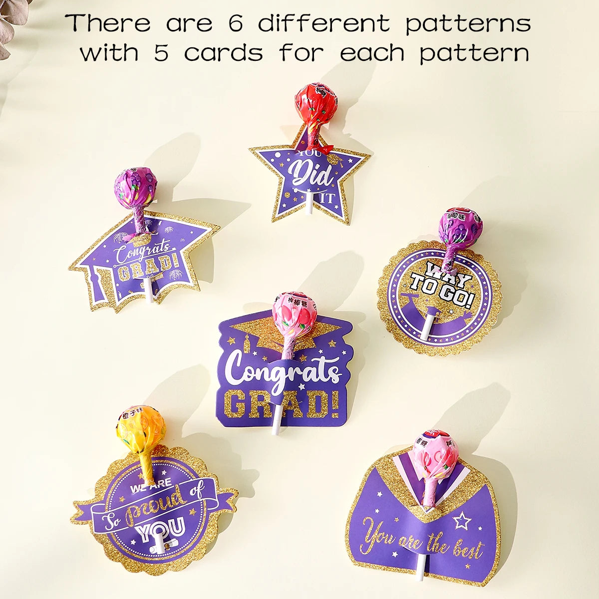 30Pcs 6 Styles Black Red Purple Graduation Season Sugar Decorative Cards Cute Creative Little Greeting Cards Qme 30Pcs 1 Other Other