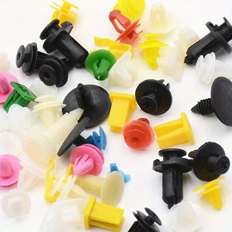 100pcs Universal Vehicle Mixed Fastener Rivet Clips, Plastic Panel Expansion Screws, Bumper Retainers, Qme