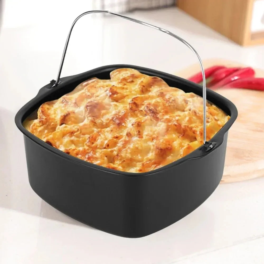 Air Fryer Non-stick Cake Baking Tray Basket Philips Dish Pan Kitchen Qme
