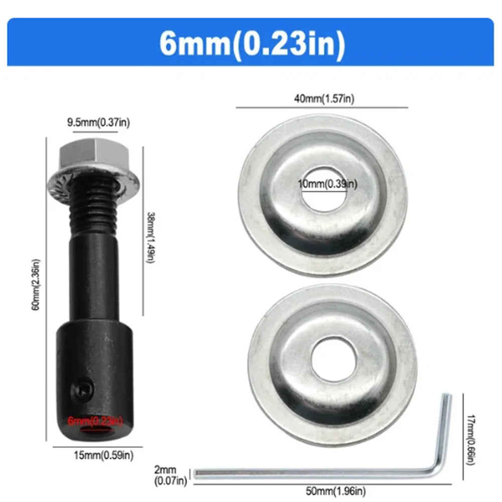 1 Pc Spindle Adapter Motor Shaft Coupler Extender Sleeve Spindle Couple Chuck Adapter Converter Bench Grinder Extension Rod Qme 6MM