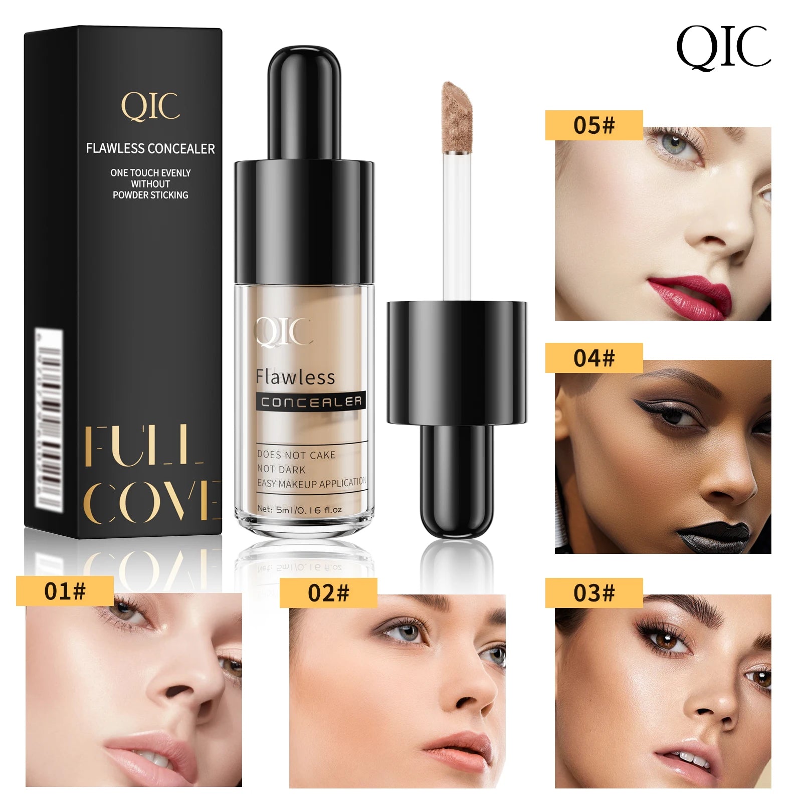 Multi-use Concealer Foundation Cream Hydrating Full Coverage for Blemishes Dark Circles Contour Highlight Face Makeup Qme