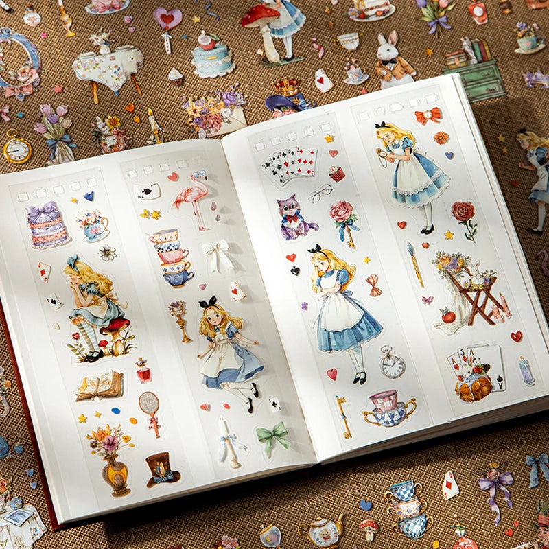 Fairytale DIY Die-Cut PET Sticker Book, Multi-element & Multi-functional Scrapbook Collage Material, Must-Have for Craft Lovers Qme