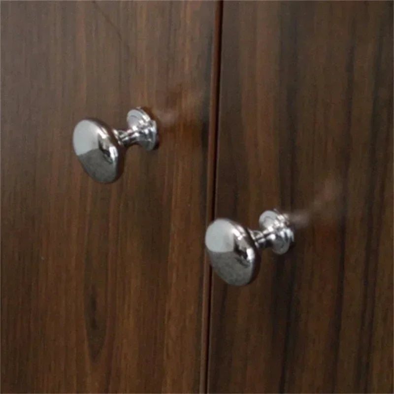 1/2Pcs Chrome Metal Door Knobs Drawer Wardrobe Kitchen Cupboard Handles Silver Furniture Accessories Door Handles Interior Doors Qme