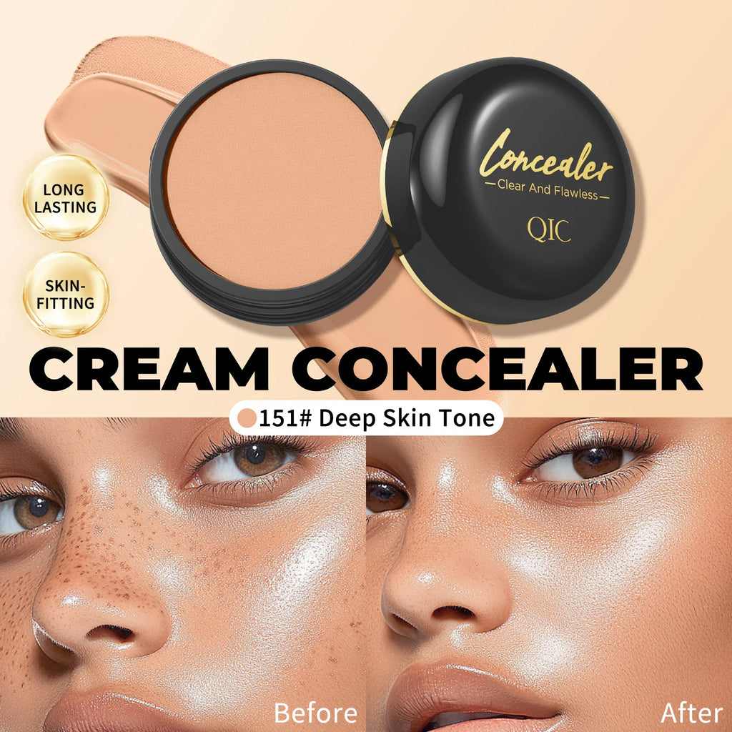 Waterproof Full Coverage Concealer Cream Long Lasting Hide Dark Circles Acne Spots Facial Blemish Foundation Makeup Qme